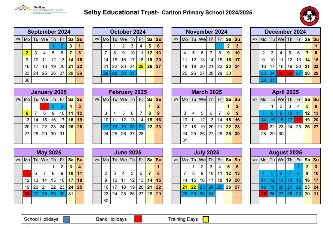 Term Dates Carlton Primary